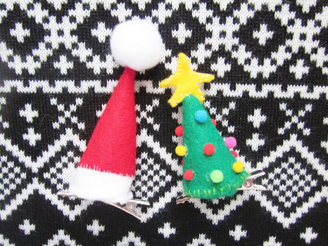 Christmas Hair Clips DIY