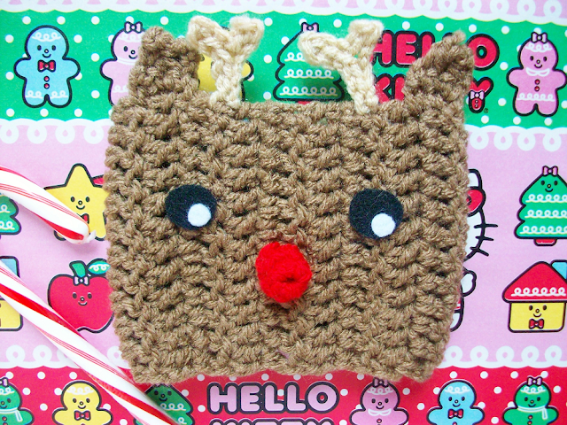 Reindeer Coffee Cozy Crochet Pattern