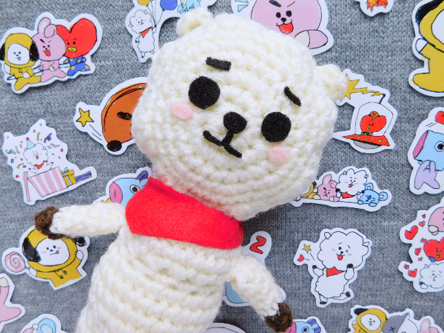 RJ From BT21 & the Woobles Collab Crochet Plushie 
